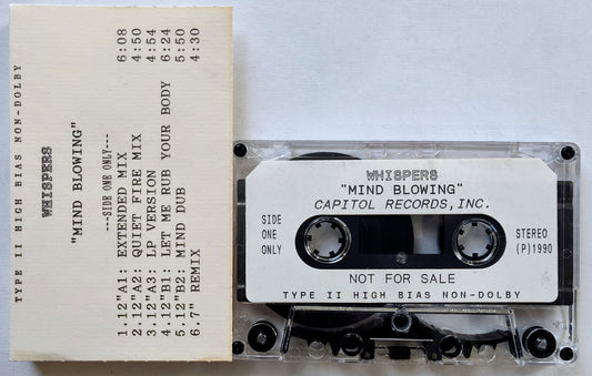 Whispers - “Mind Blowing” - CASSETTE TAPE (Single; Single Sided Advance Promo) NM/NM