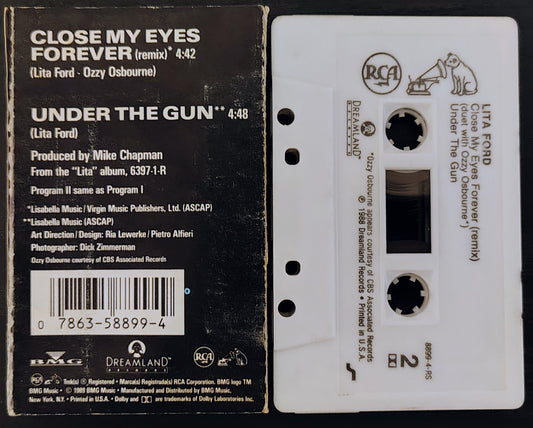 Lita Ford (With Ozzy Osbourne) - “Close My Eyes Forever” - CASSETTE TAPE (Single) G+/VG