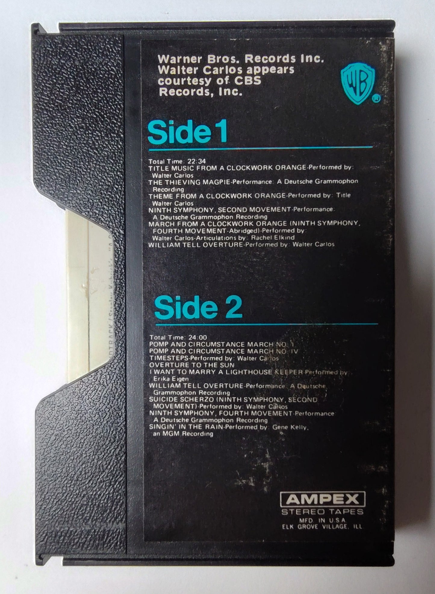 Stanley Kubrick's "A Clockwork Orange" - "Music From The Soundtrack" - CASSETTE TAPE (Slide case;Ampex Stereo Tapes)G/VG+