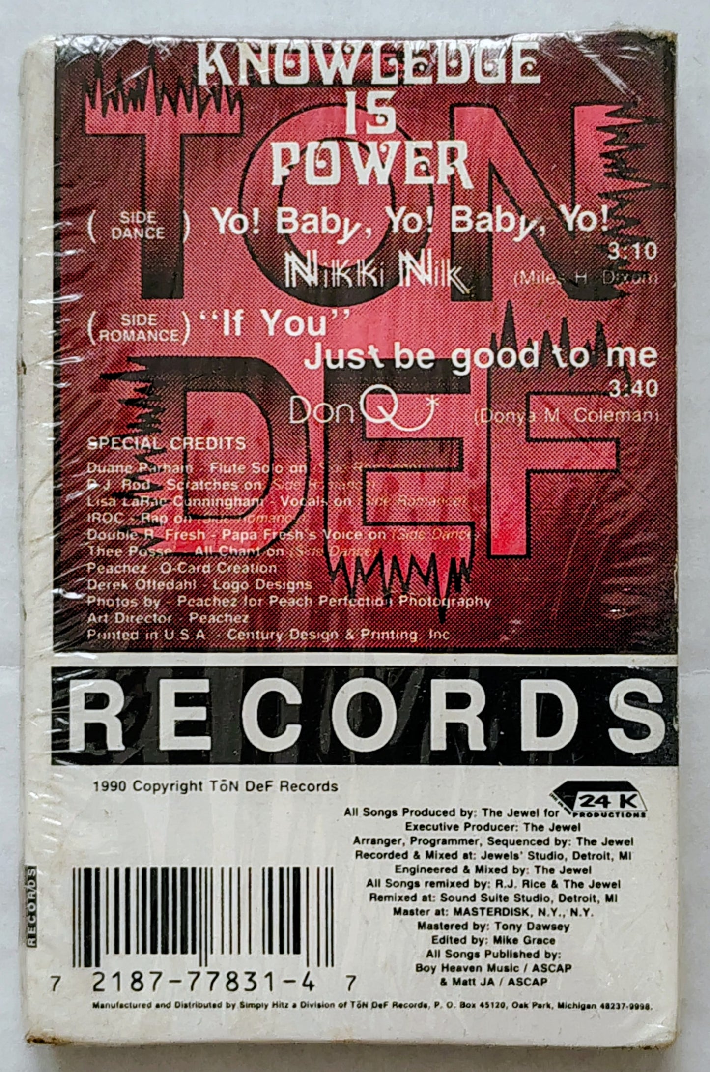 Nikki Nik / Don Q* - "Knowledge Is Power" - CASSETTE TAPE (Single) G/M (Sealed)