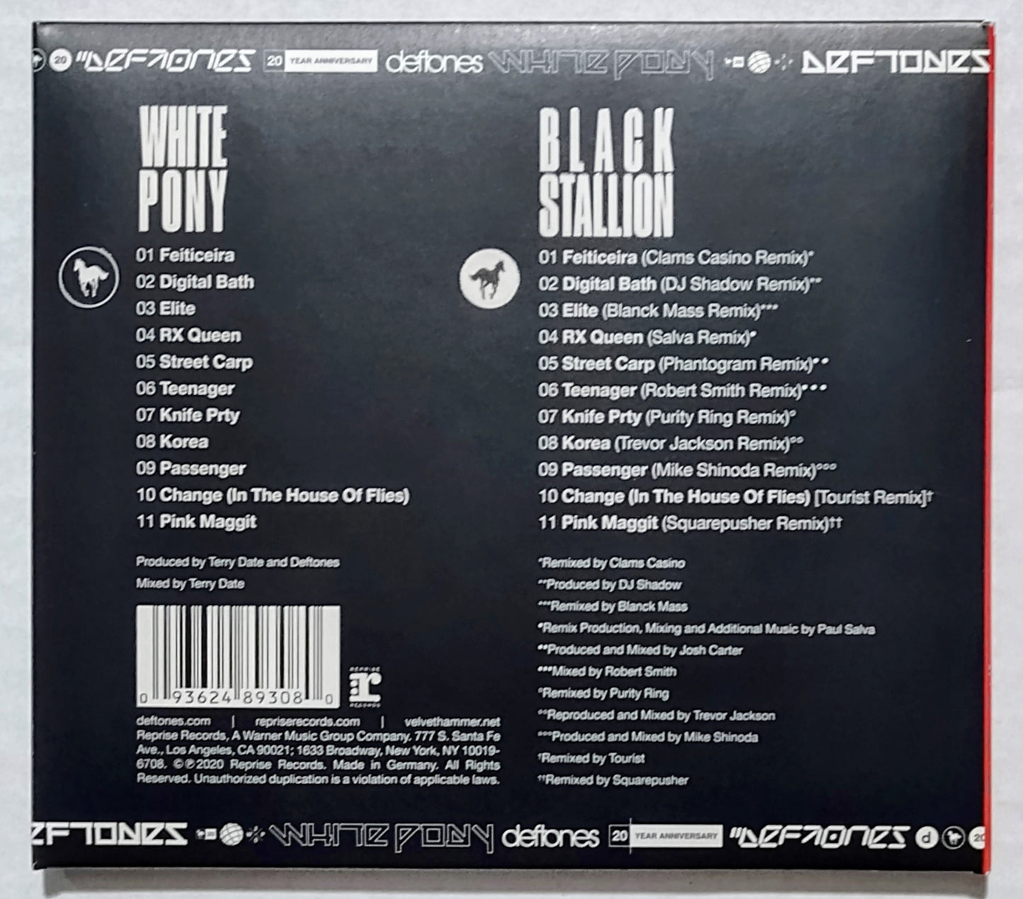 Deftones - “White Pony: 20 Year Anniversary Edition (Includes Black Stallion Remixes)” - COMPACT DISC (2x) NM/NM