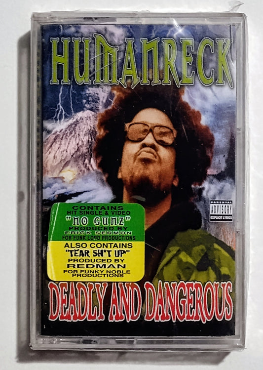 Humanreck - "Deadly And Dangerous" - CASSETTE TAPE VG+/M (Sealed; cracked cover; worn hype sticker)