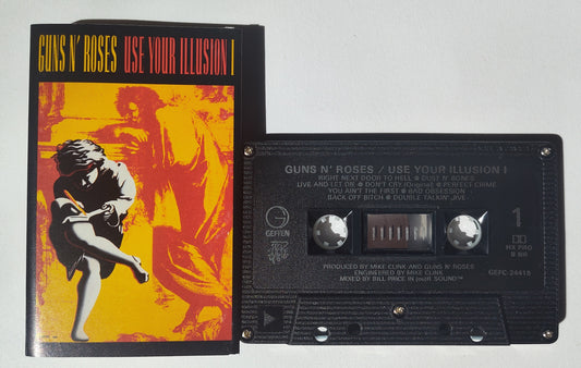 Guns N' Roses - "Use Your Illusion I" - CASSETTE TAPE (Canada; black shell; DOLBY HX PRO B NR) VG+/VG+