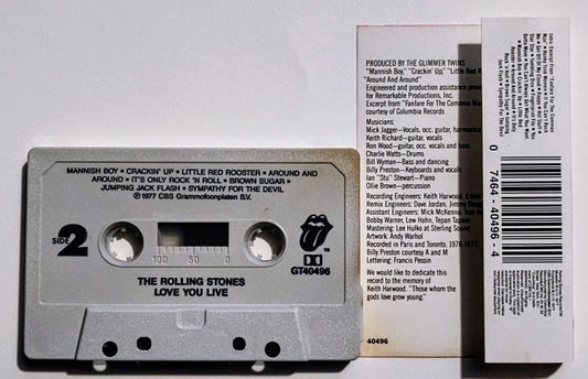 Rolling Stones - "Love You Live" - CASSETTE TAPE (DOLBY) VG+/VG