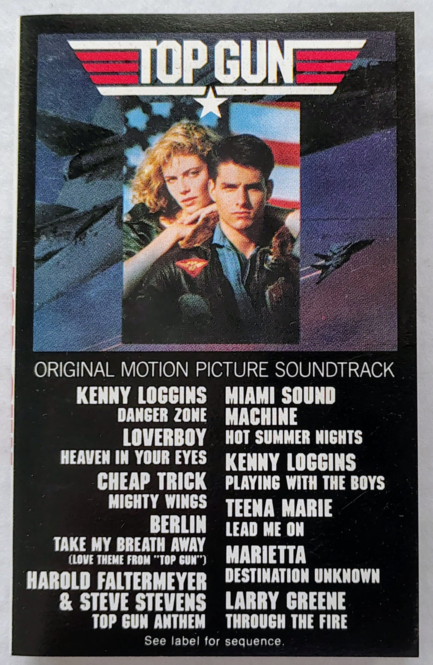 Various Artists - "Top Gun (Original Motion Picture Soundtrack)" - CASSETTE TAPE VG+/VG+