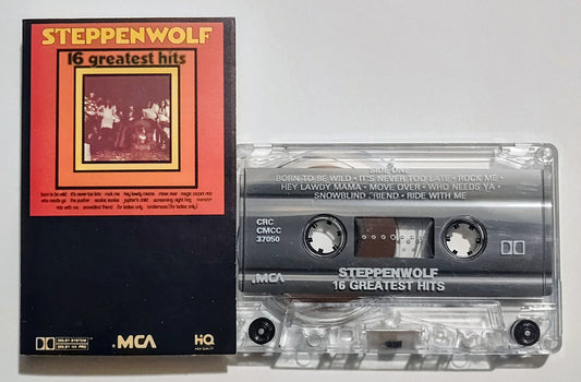 Steppenwolf - "16 Greatest Hits" - CASSETTE TAPE (Canada; clear shell; DOLBY HX PRO) VG+/VG