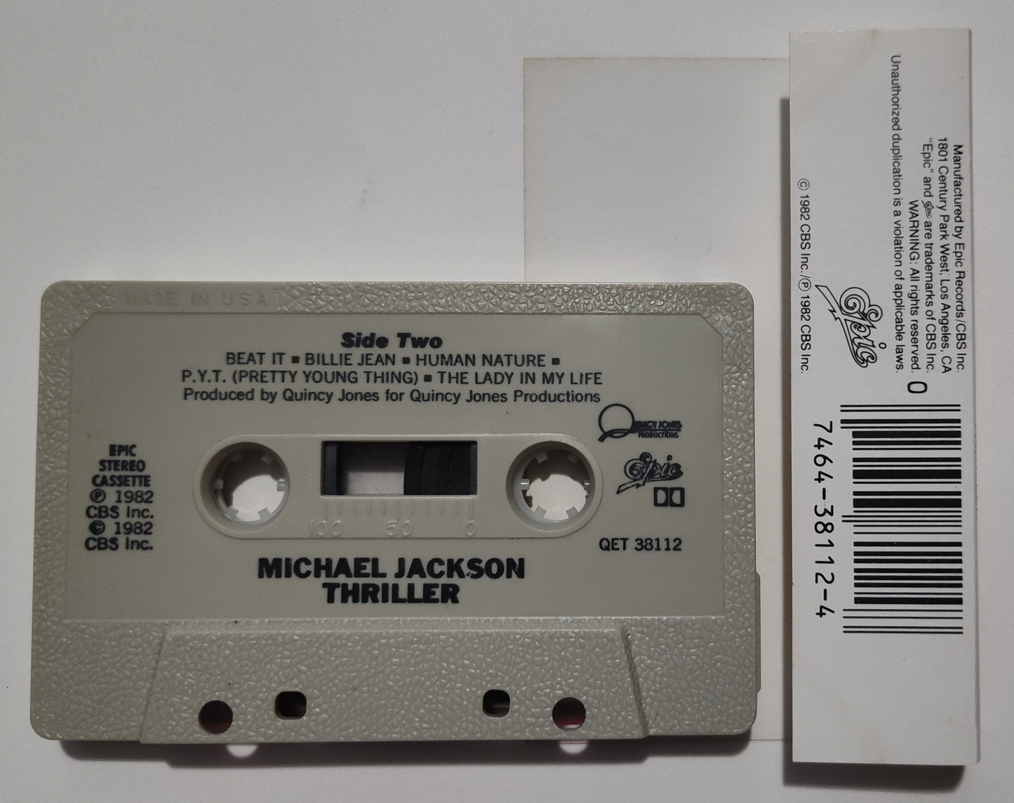 Michael Jackson - "Thriller" - CASSETTE TAPE (DOLBY) VG+/VG+