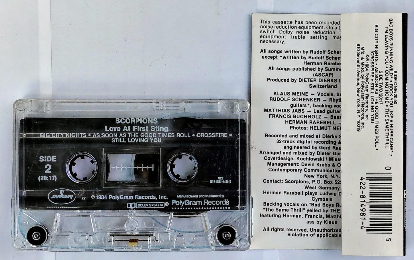 Scorpions - “Love At First Sting” - CASSETTE TAPE VG+/VG+