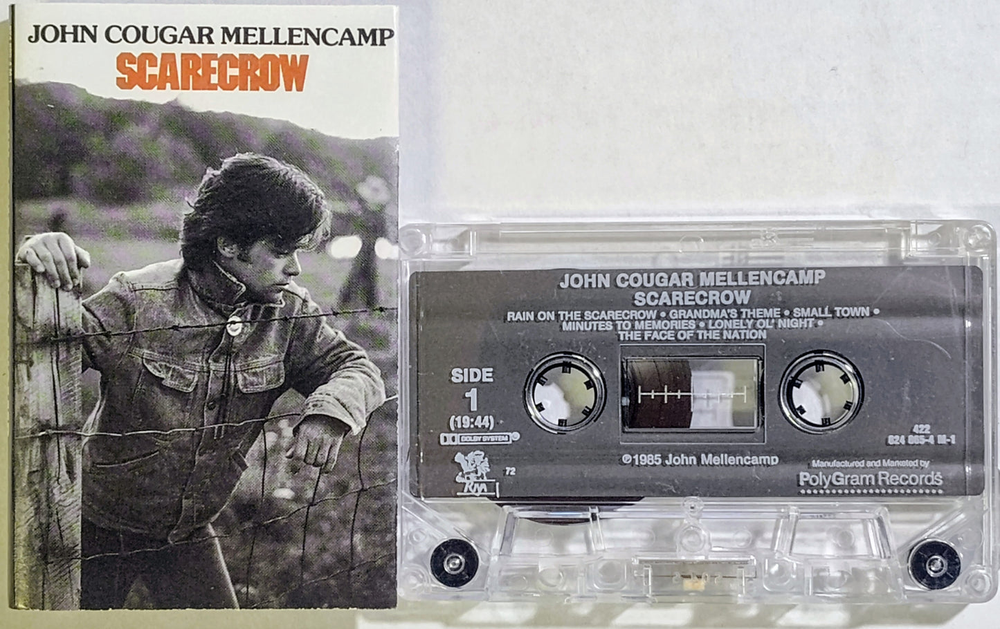 John Cougar Mellencamp - "Scarecrow" - CASSETTE TAPE VG+/VG+