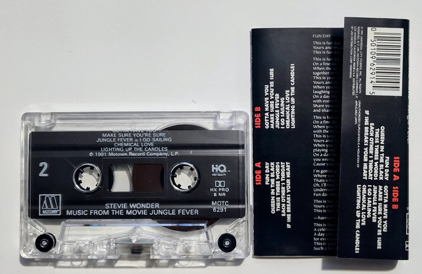 Stevie Wonder - "Jungle Fever Soundtrack" - CASSETTE TAPE (DOLBY HX PRO B NR) VG+/VG+