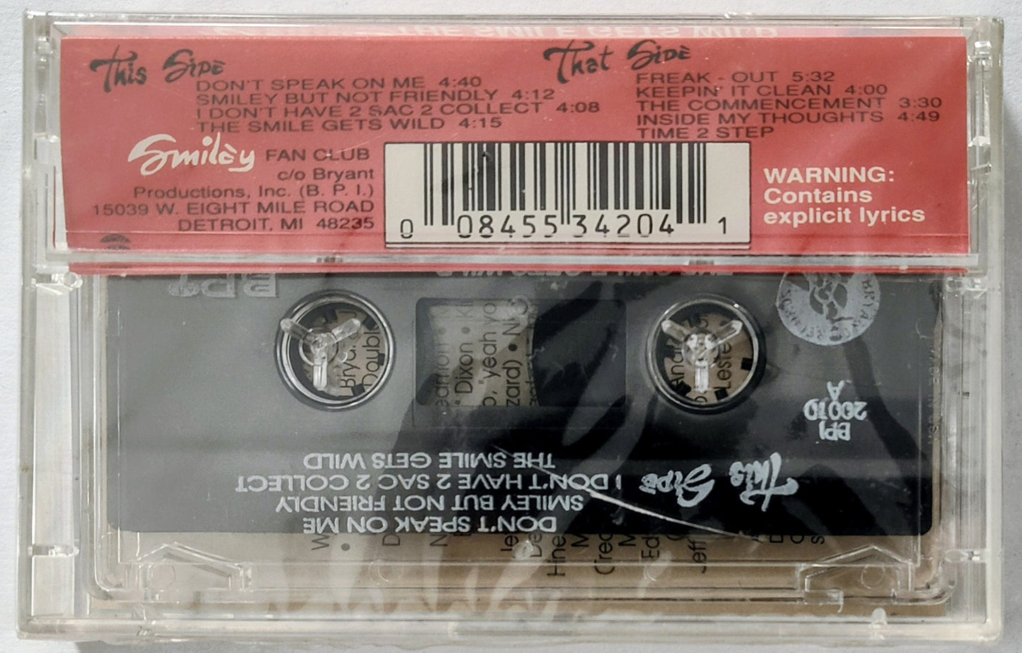 Smiley - “The Smile Gets Wild” - CASSETTE TAPE NM/M (Sealed; cracked back of case)