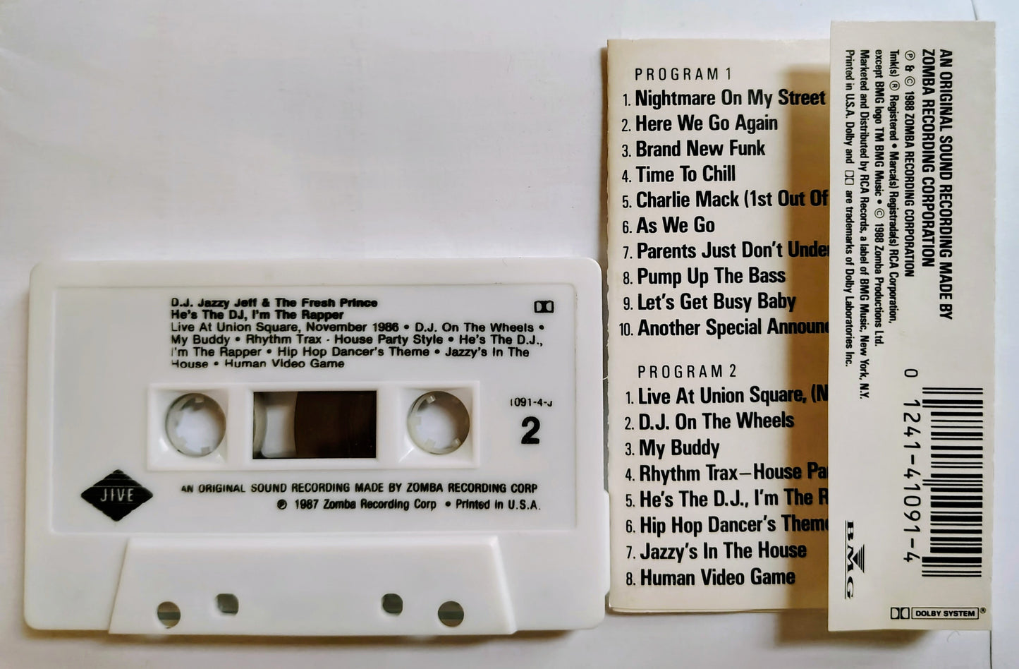 DJ Jazzy Jeff & The Fresh Prince "He's The DJ, I'm The Rapper" - CASSETTE TAPE VG+/VG+