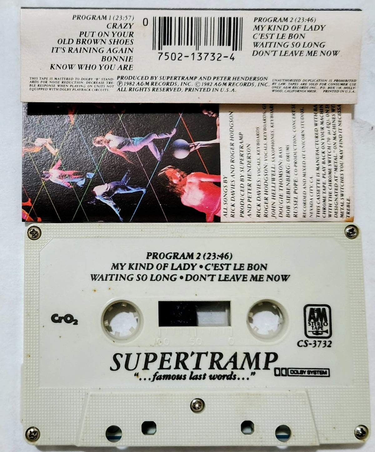 Supertramp - "Famous Last Words" - CASSETTE TAPE VG/VG