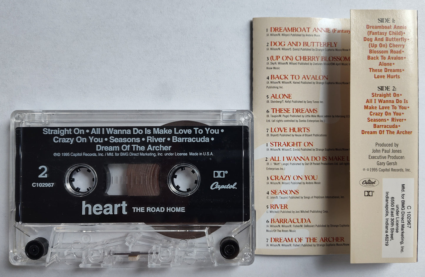 Heart - “The Road Home (Acoustic Live Album)” - CASSETTE TAPE (BMG) VG+/VG+