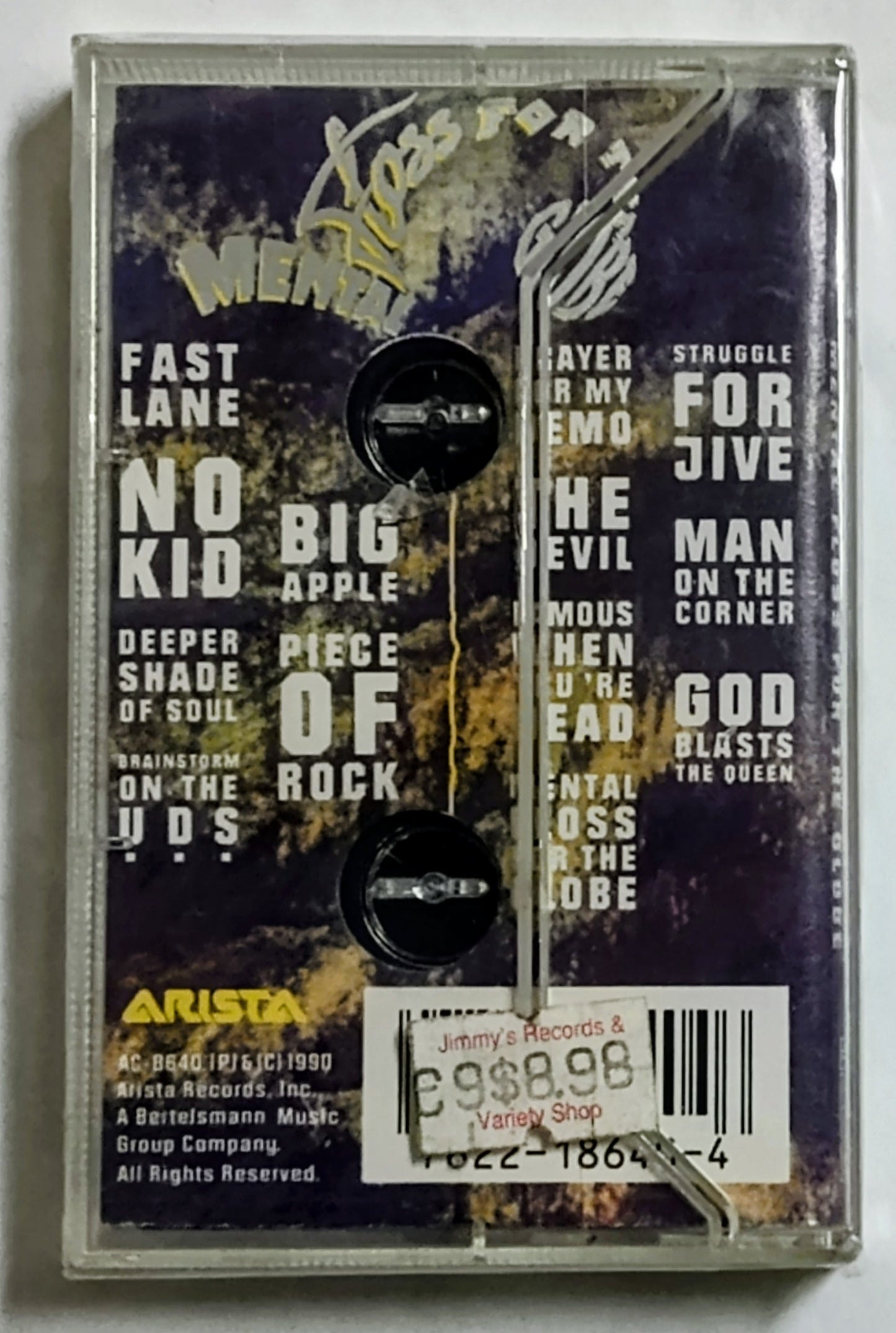 Urban Dance Squad - “Mental Floss” - CASSETTE TAPE VG+/M (Sealed; heavy wear; drill hole in spine; cracked case)