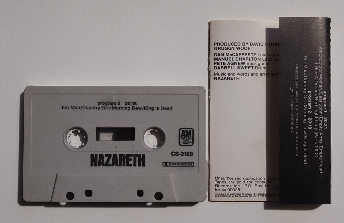 Nazareth -"Nazareth" - CASSETTE TAPE (DOLBY) VG+/VG