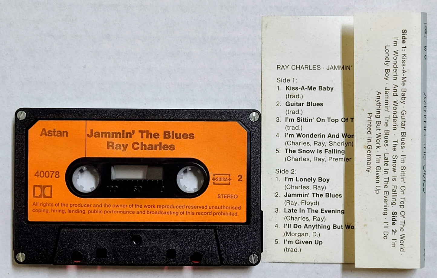 Ray Charles - “Jammin’ The Blues” - CASSETTE TAPE VG/VG+