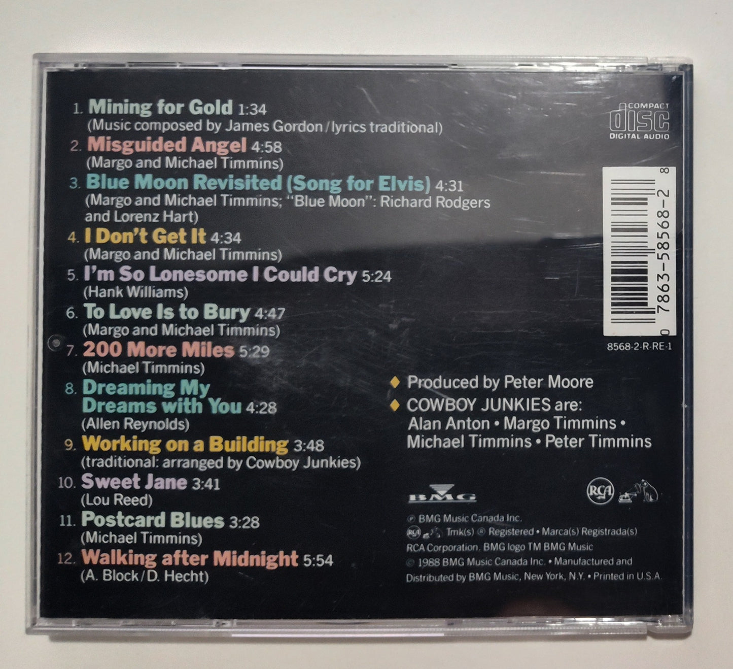 Cowboy Junkies - "The Trinity Sessions" - COMPACT DISC VG/VG