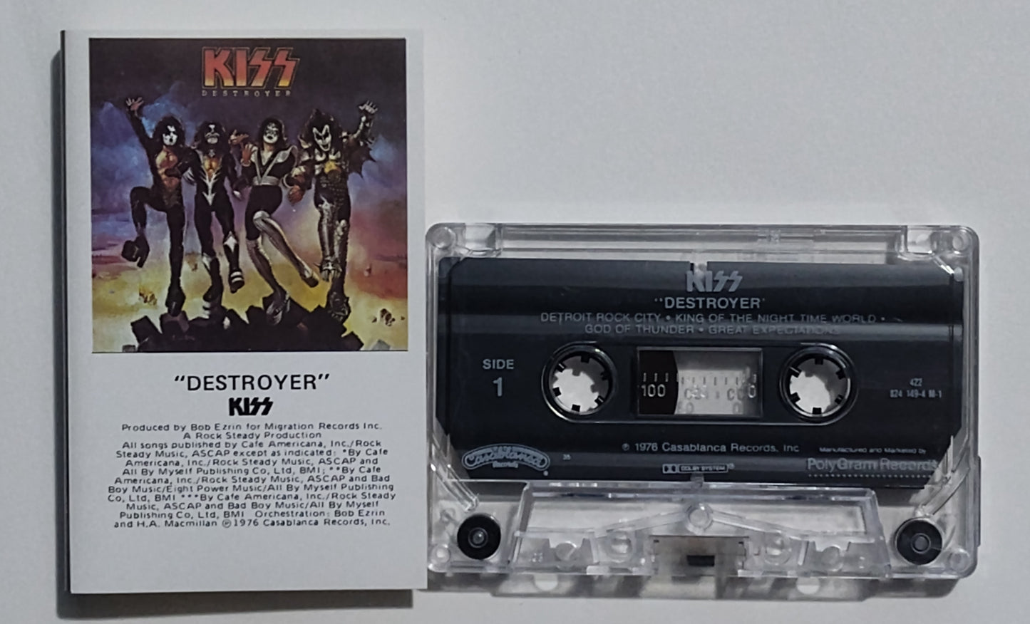 KISS - "Destroyer" - CASSETTE TAPE (DOLBY) VG+/VG+