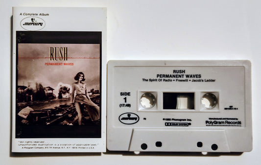 Rush - "Permanent Waves" - CASSETTE TAPE (DOLBY) VG/VG+
