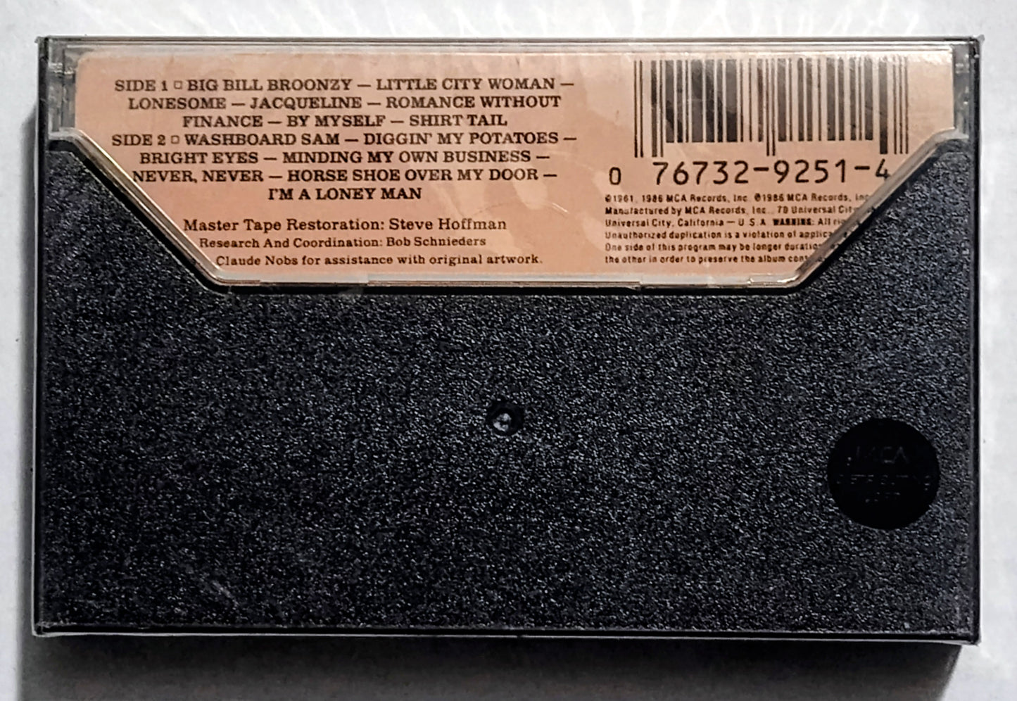 Big Bill Broonzy And Washboard Sam - “Big Bill Broozy And Washboard Sam” - CASSETTE TAPE M/M (Sealed)