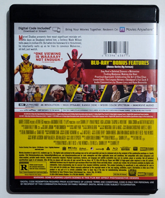 Deadpool & Wolverine - 4K + BLU-RAY (No Digital)