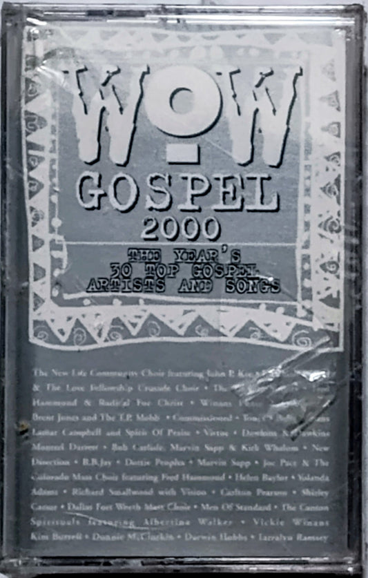 Various Artists - “Wow Gospel 2000 - The Year’s 30 Top Gospel Artists And Songs” - CASSETTE TAPE (2x) VG+/M (Sealed; torn cellophane; shelf wear)