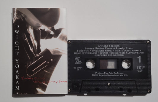 Dwight Yoakam - "Buenas Noches From A Lonely Room" - CASSETTE TAPE (Canada; black shell; DOLBY HX PRO B NR) VG/VG+