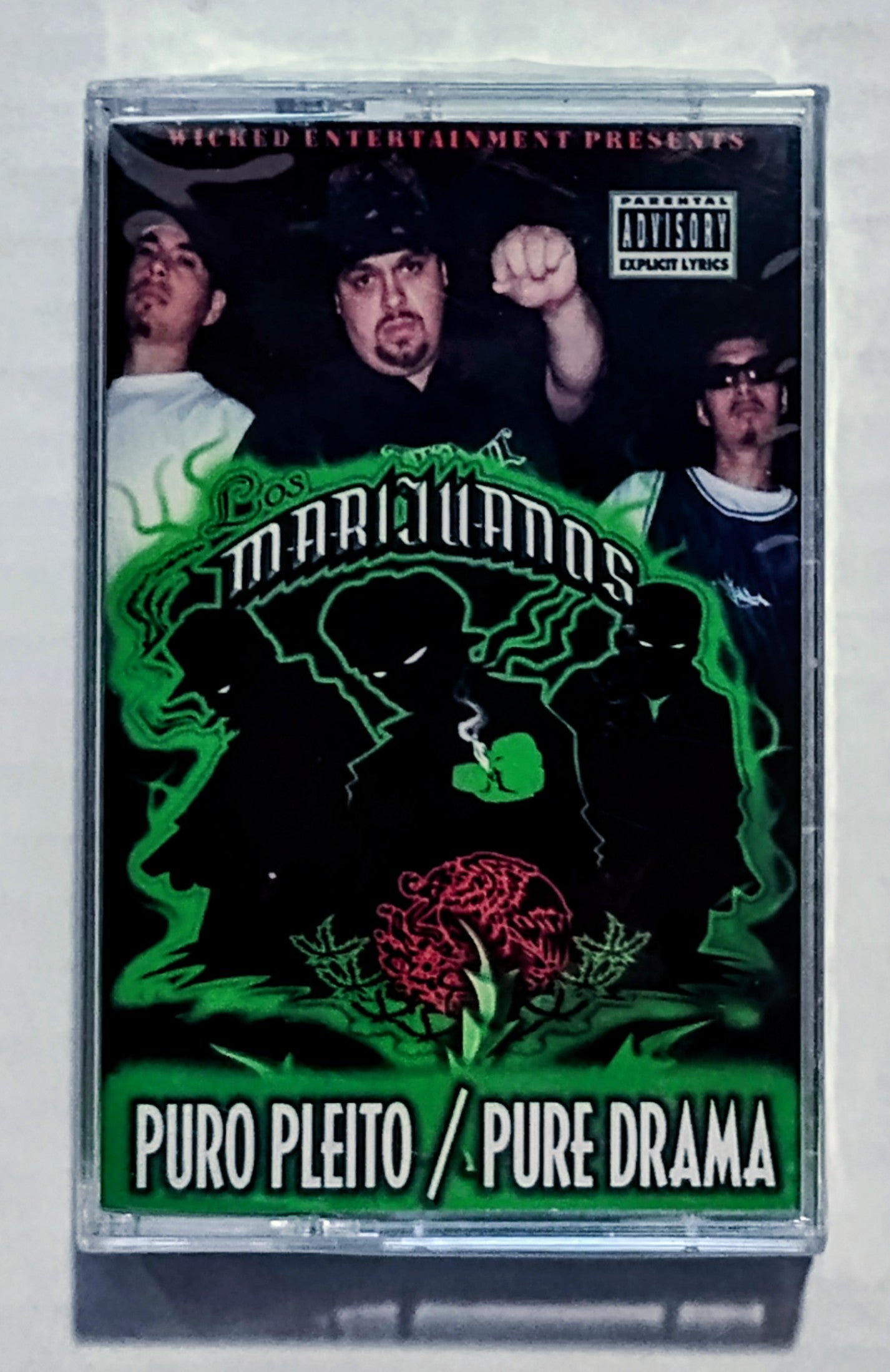 Los Marijuanos - “Puro Pleito/ Pure Drama” - CASSETTE TAPE NM/M (Sealed; cellophane peeling up slightly on front/top) *❄️*