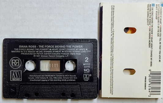 Diana Ross - The Force Behind The Power” - CASSETTE TAPE (Canada; black shell)  VG+/VG+