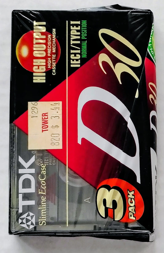 Blank - TDK D30 Normal Bias Type I (30-Minute; black label; Sort of sealed- Was part of a 3-pack)