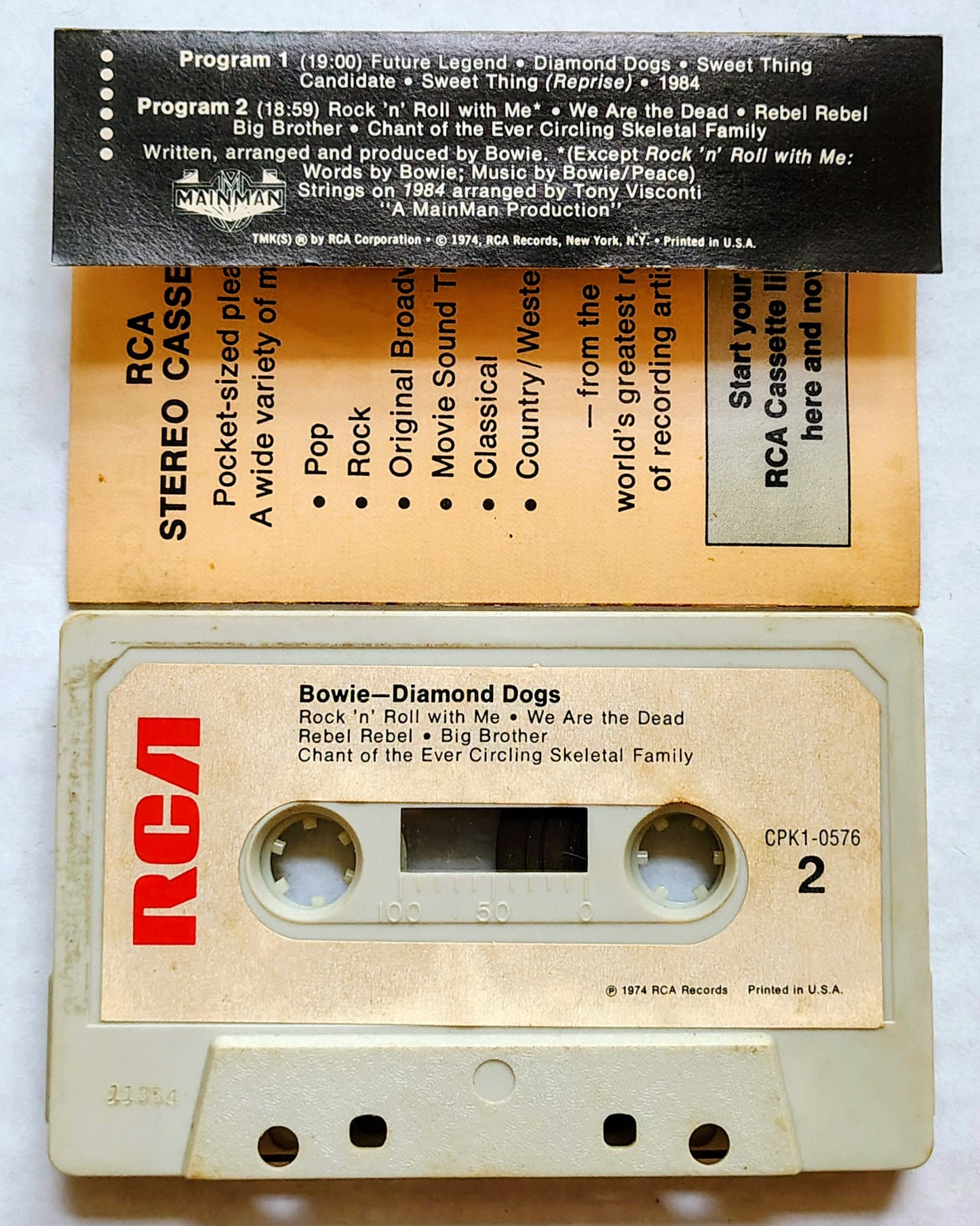 David Bowie - “Diamond Dogs” - CASSETTE TAPE VG/VG