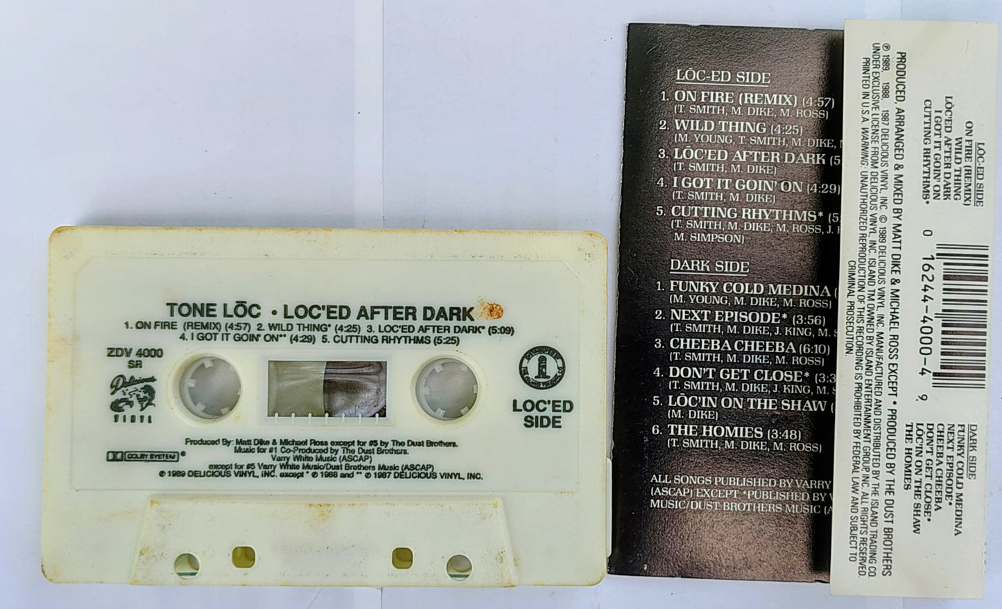 Tone Lōc - "Lōc-ed After Dark" - CASSETTE TAPE VG+/VG