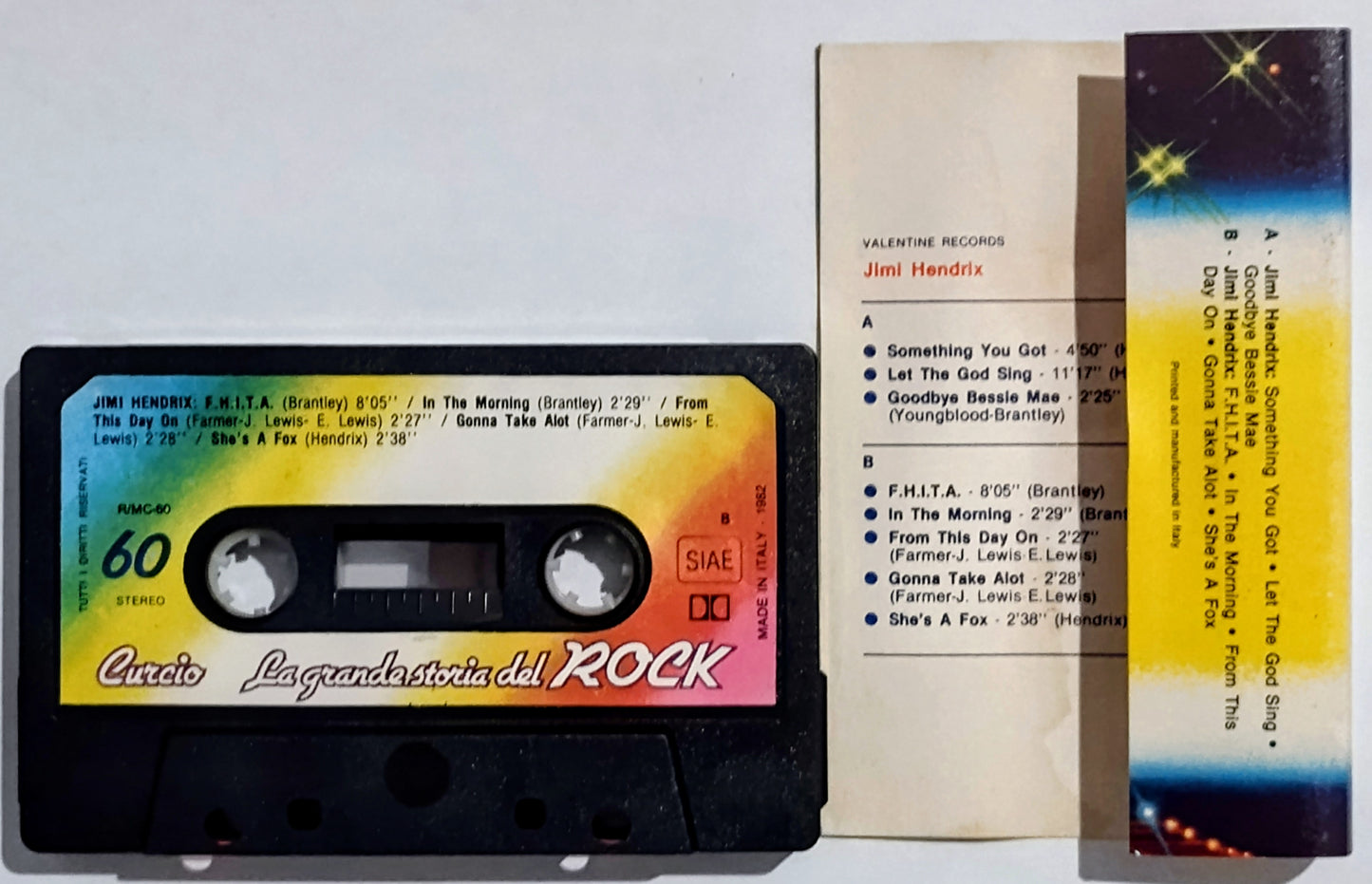Jimi Hendrix - “Jimi Hendrix (Italy Compilation)” - CASSETTE TAPE G/VG