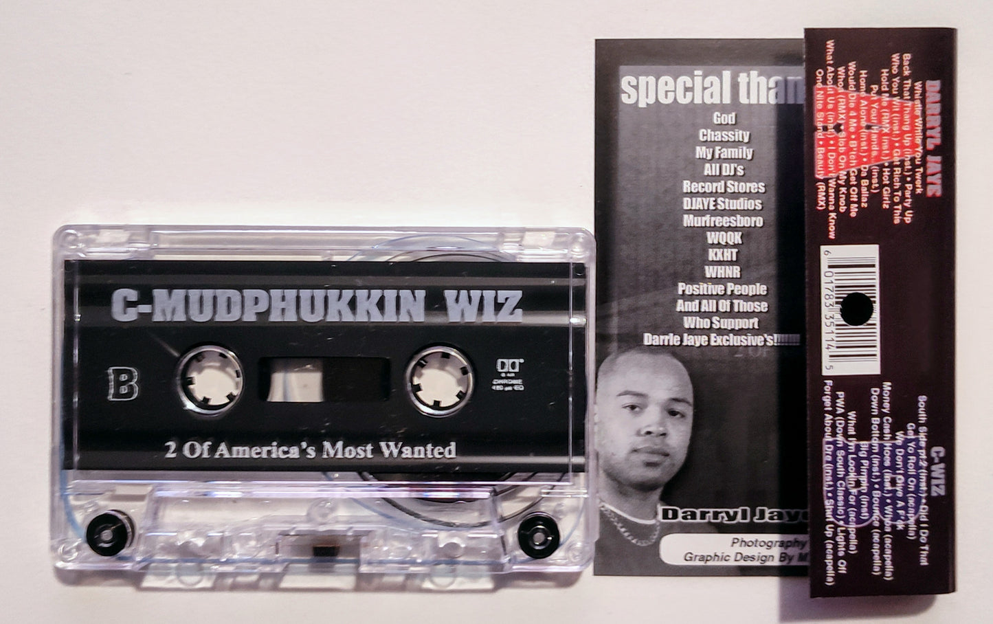 C-Wiz & Darryl Jaye - "2 Of America's Most Wanted" - CASSETTE TAPE (Chrome; DOLBY B NR) NM/NM