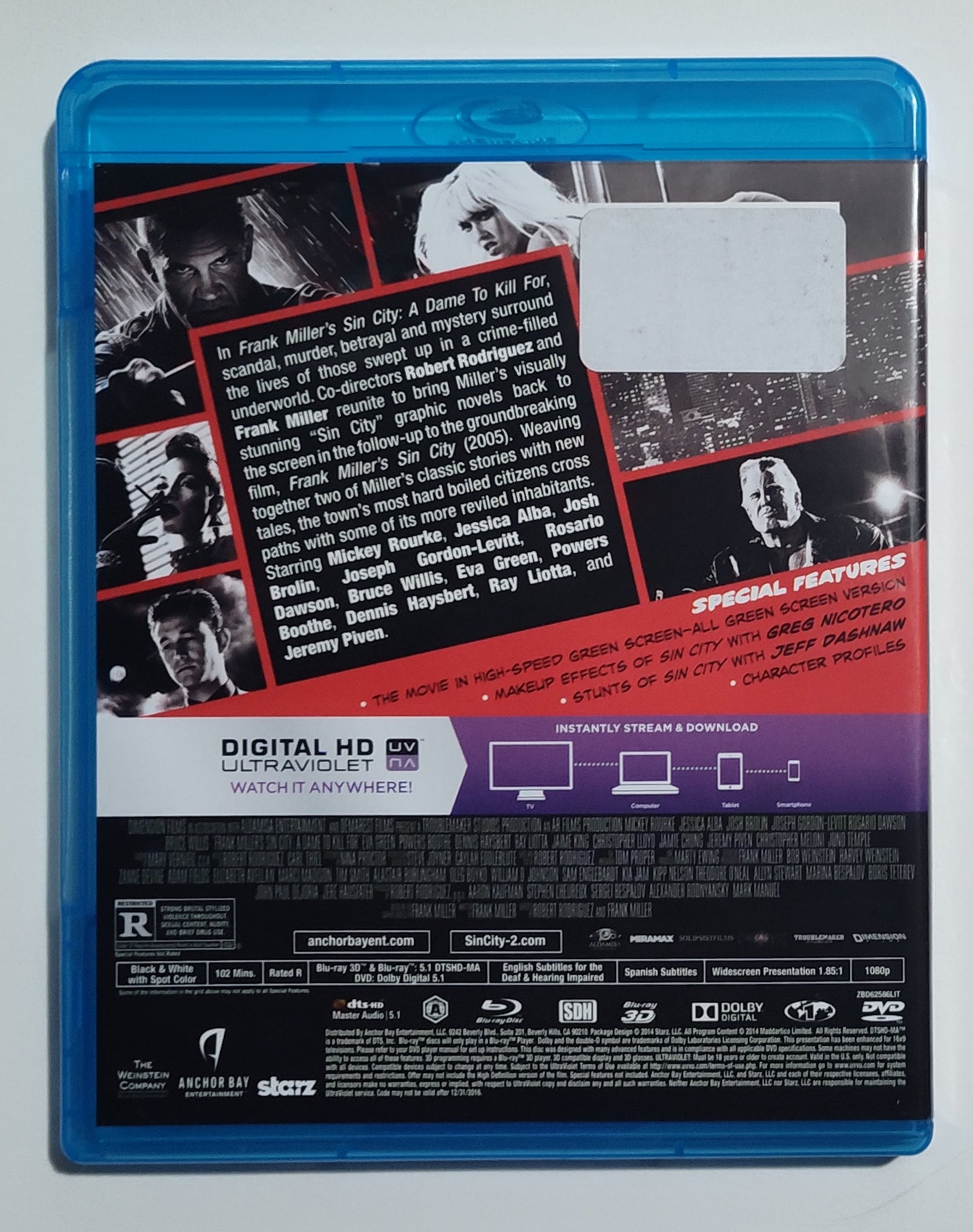 Sin City 2-Film Collection - (Sin City 2 is Blu-Ray 3D; Blu-ray + DVD; Sin City is only Blu-ray)