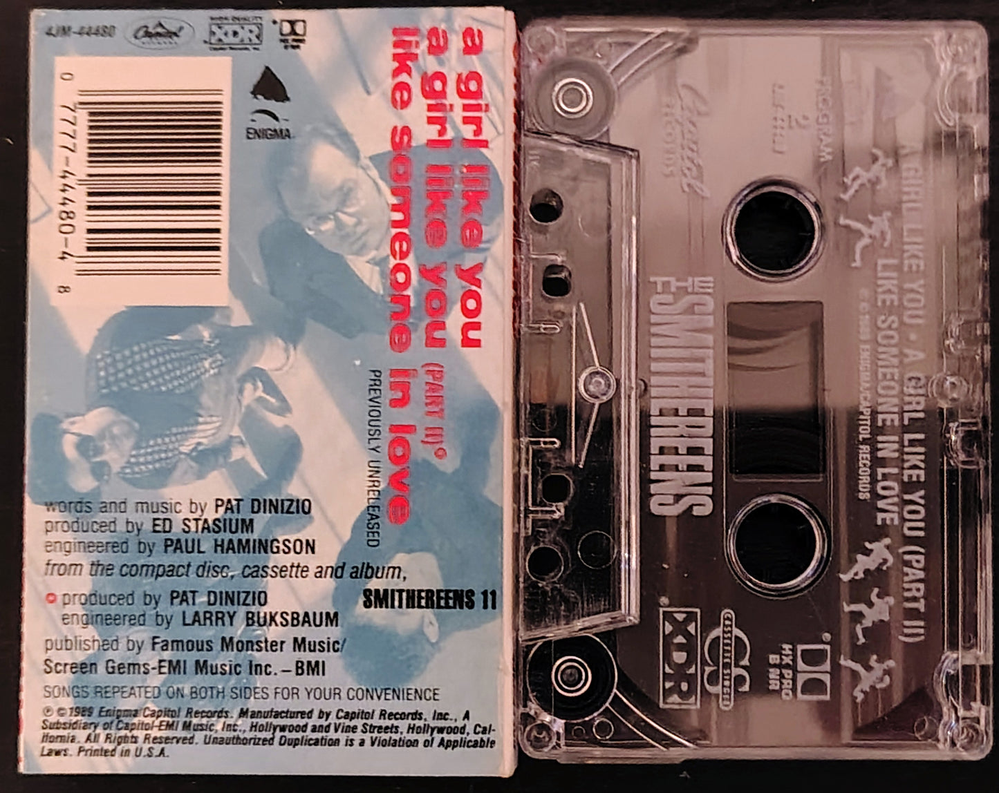 Smithereens - “A Girl Like You” - CASSETTE TAPE (Single) VG/VG+