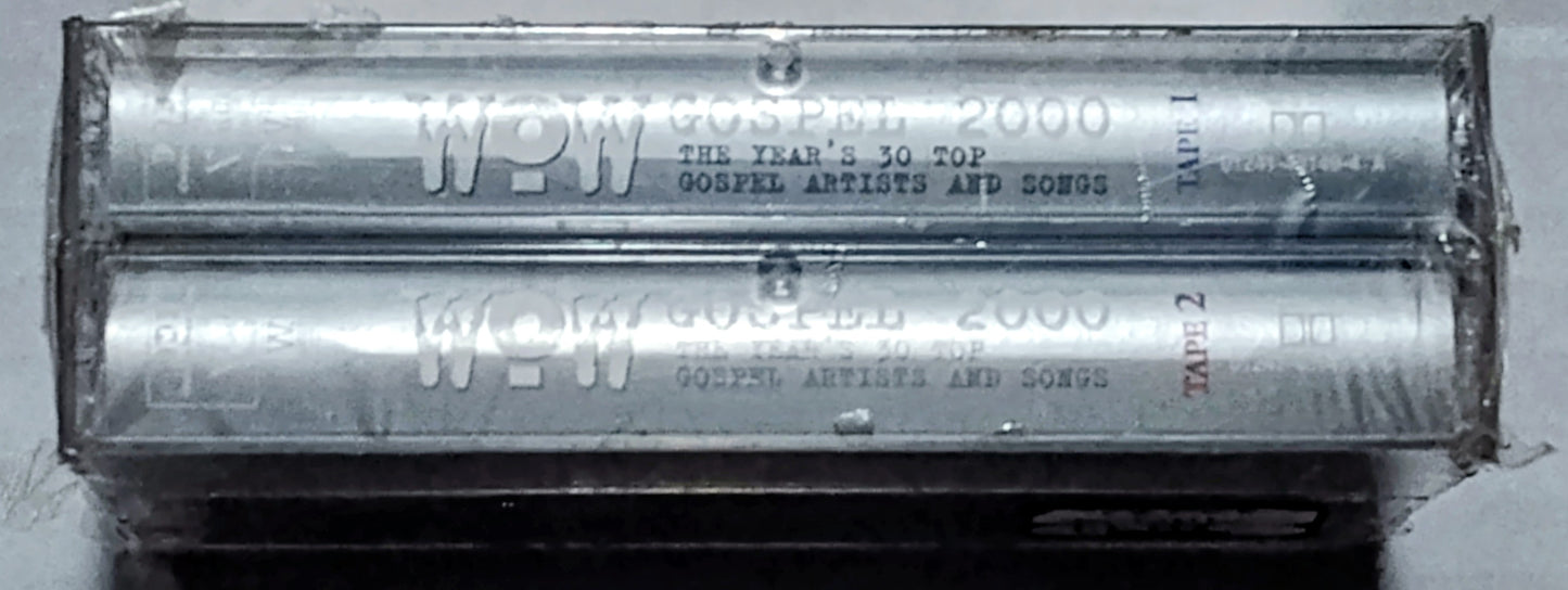 Various Artists - “Wow Gospel 2000 - The Year’s 30 Top Gospel Artists And Songs” - CASSETTE TAPE (2x) VG+/M (Sealed; torn cellophane; shelf wear)