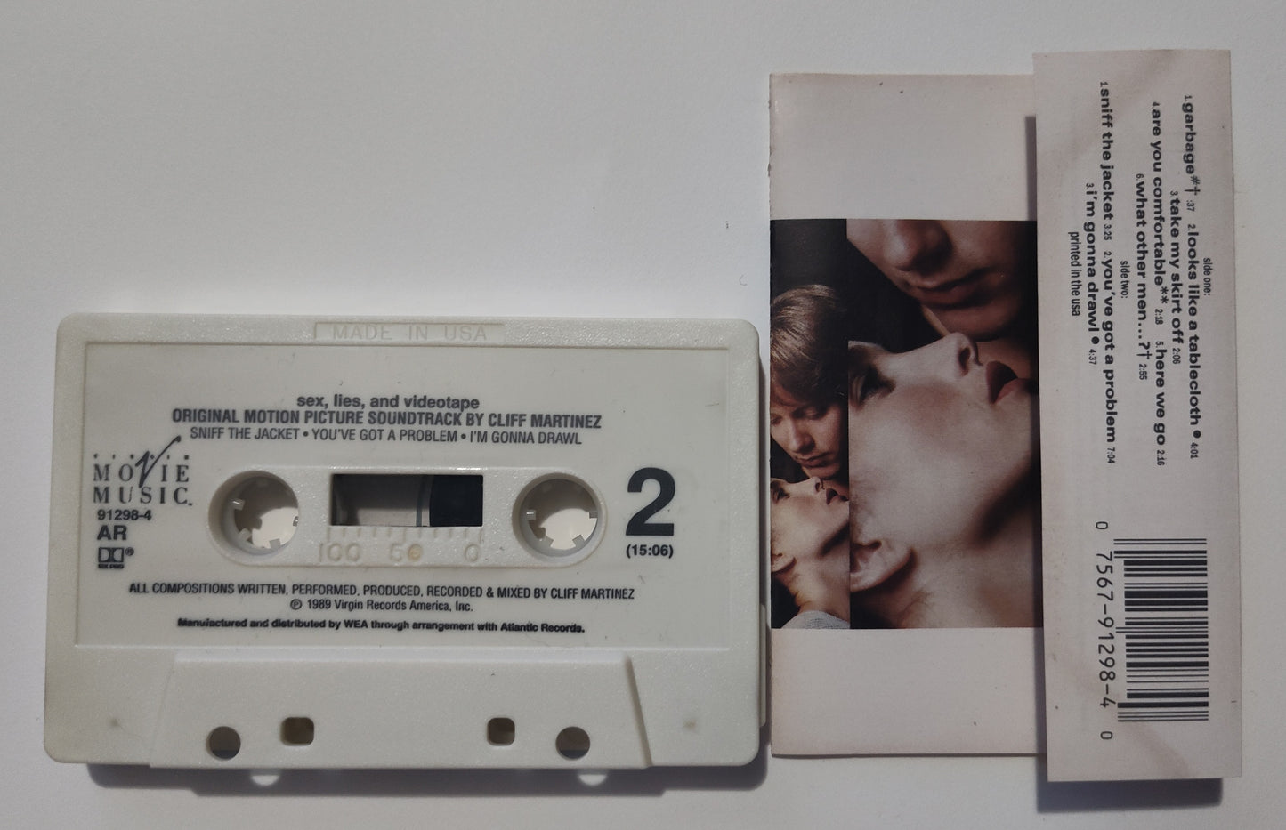 Cliff Martinez - "Sex, Lies and Videotape Soundtrack" - CASSETTE TAPE (AR; DOLBY) VG/VG