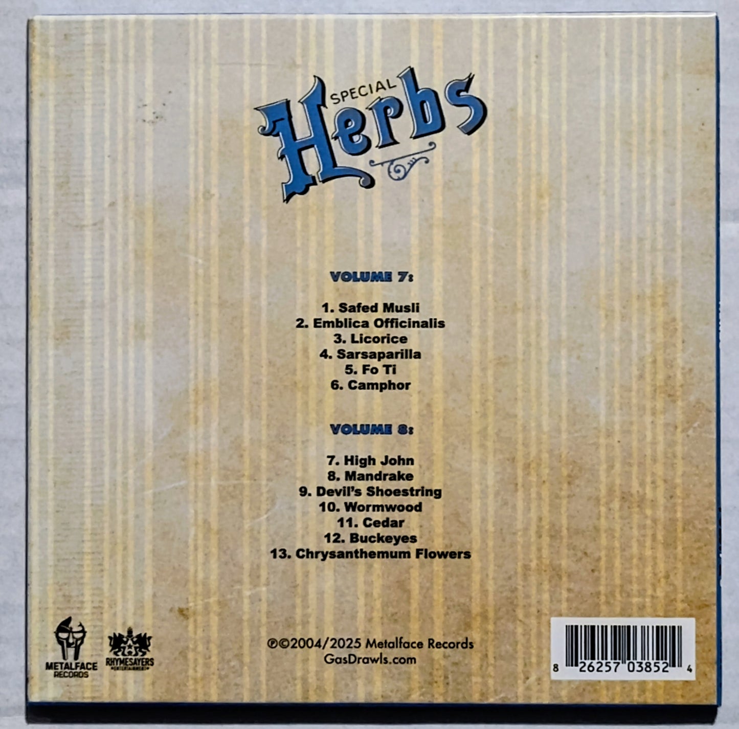 MF DOOM as Metal Fingers - "Special Herbs Vols 0-9 (5-Disc Complete Set)" - INDIE COMPACT DISC NM/NM