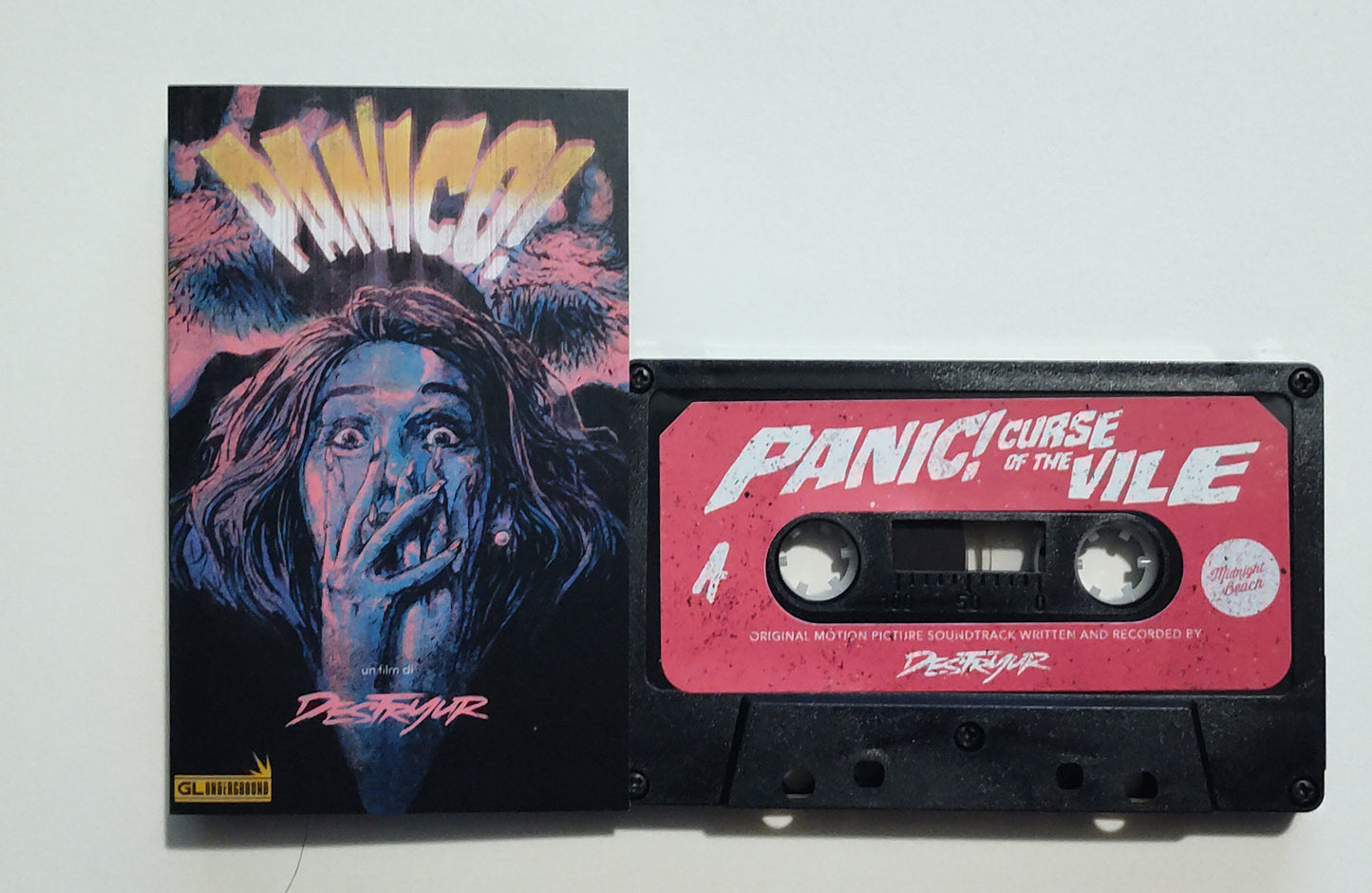 Destryur - "Panic! Curse Of The Vile" - CASSETTE TAPE (Ltd. Edition; Black Shell) NM/NM
