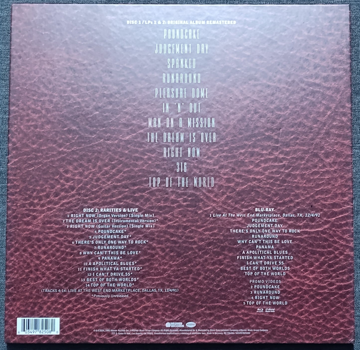 Van Halen - "For Unlawful Carnal Knowledge (Deluxe Remastered Edition)" - VINYL RECORD + BLU-RAY + COMPACT DISC NM/NM (Free Shipping)