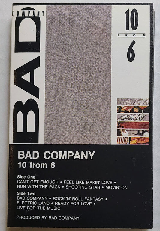 Bad Company - “10 from 6” - CASSETTE TAPE VG+/VG