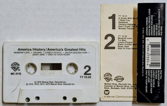America - “History/America’s Greatest Hits” - CASSETTE TAPE VG/VG