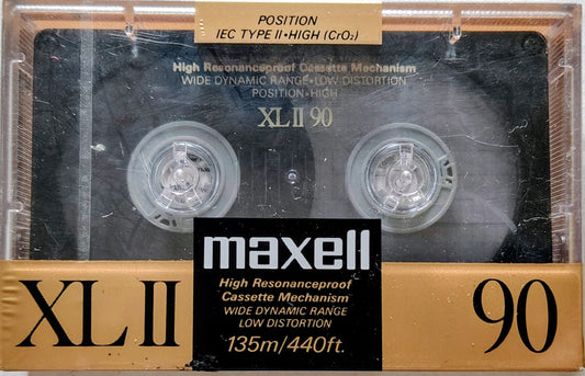 Blank Maxell High Bias XLII 90-Minute (Sealed; Japan; extra wide window with black shell)