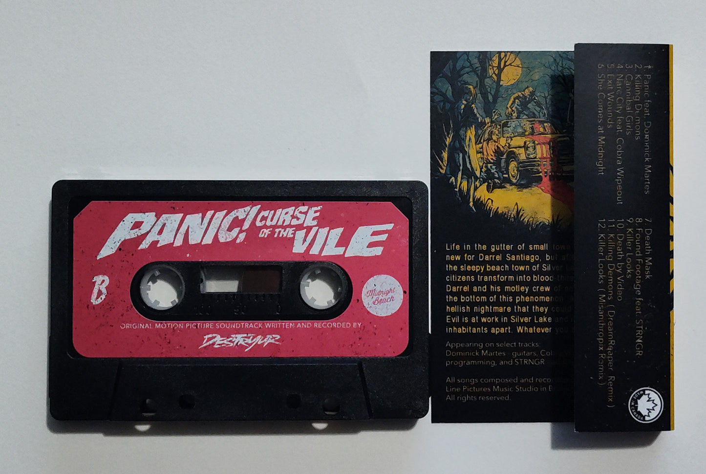 Destryur - "Panic! Curse Of The Vile" - CASSETTE TAPE (Ltd. Edition; Black Shell) NM/NM