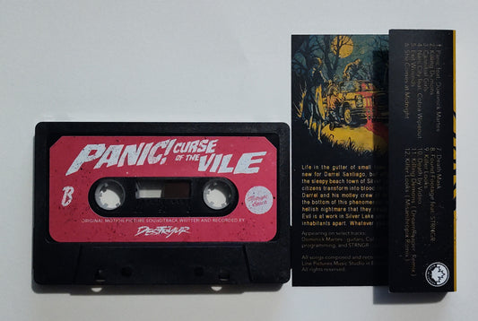 Destryur - "Panic! Curse Of The Vile" - CASSETTE TAPE (Ltd. Edition; Black Shell) NM/NM
