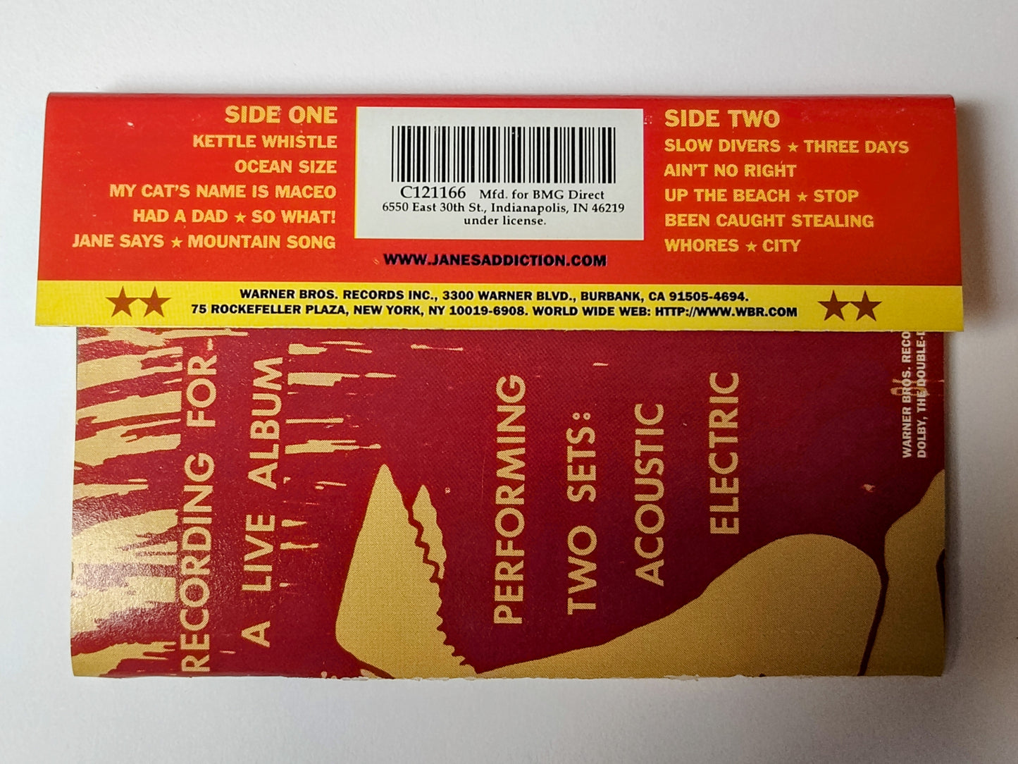 Jane's Addiction - "Kettle Whistle" - CASSETTE TAPE (SR HX PRO B NR BMG CLUB*RARE* WHITE SHELL) VG+/VG