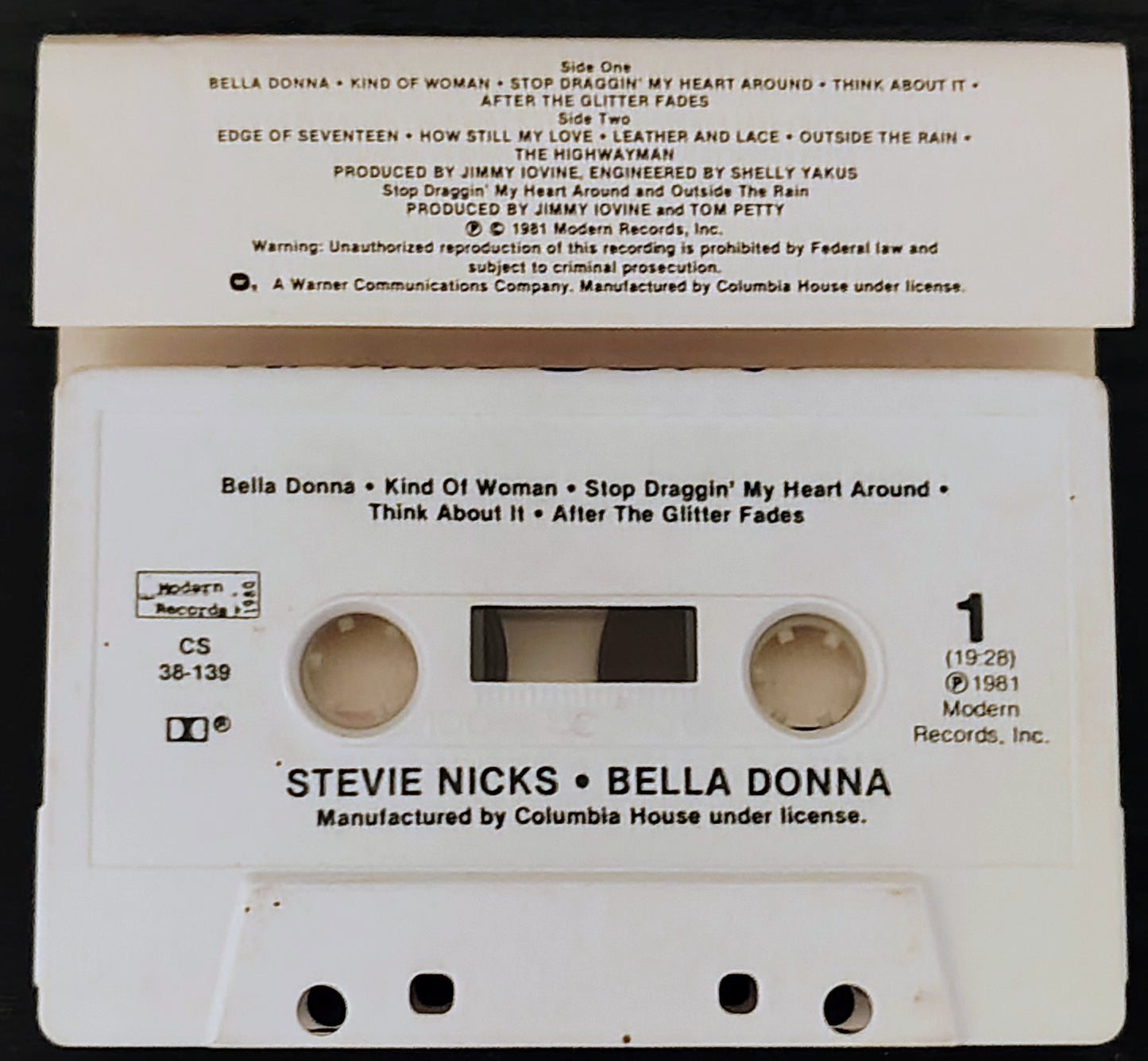 Stevie Nicks - "Bella Donna" - CASSETTE TAPE (Columbia House) VG+/VG