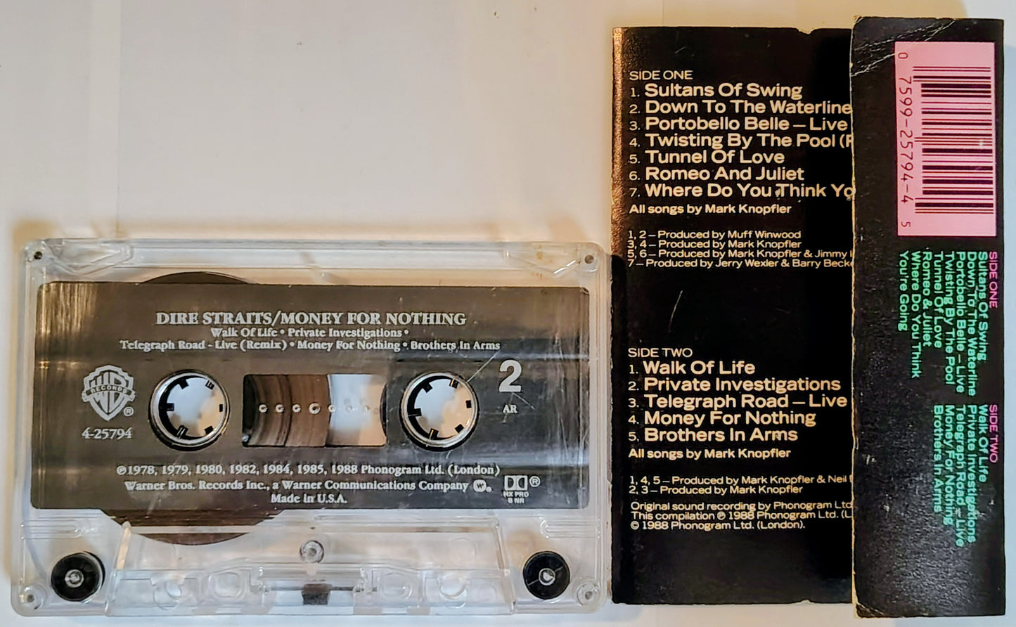 Dire Straits - “Money For Nothing” - CASSETTE TAPE G+/VG